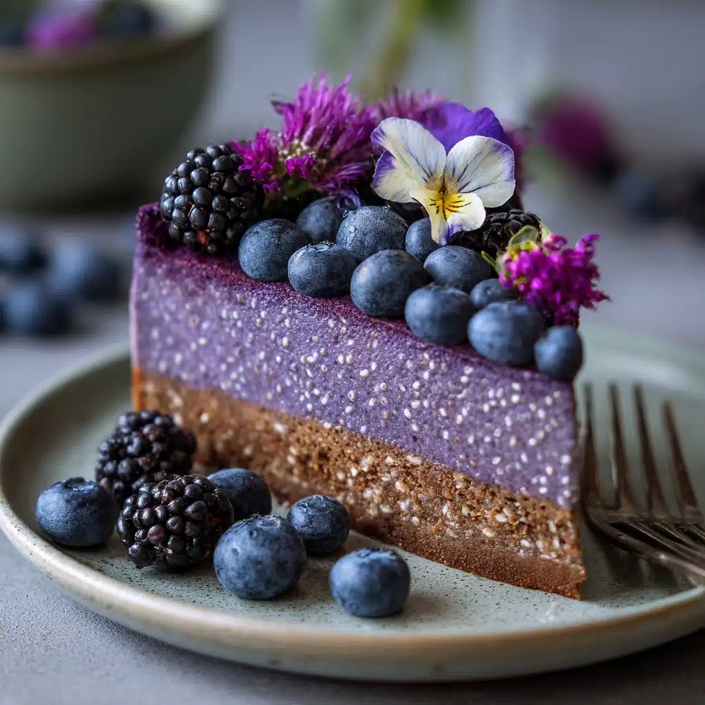 No Bake Plant-Based Vegan Blueberry Chia Seed Pie Recipe