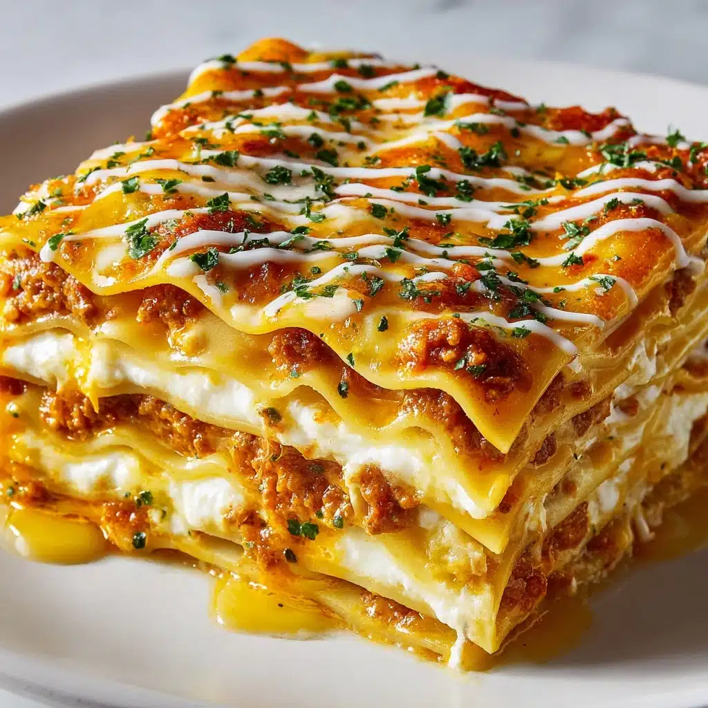 Cheesy Buffalo Chicken Lasagna with Ranch Drizzle Recipe - Recipe Image