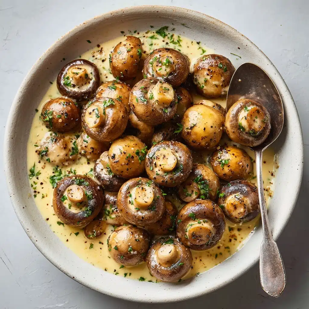Creamy Garlic Butter Tuscan Mushrooms Recipe - Recipe Image
