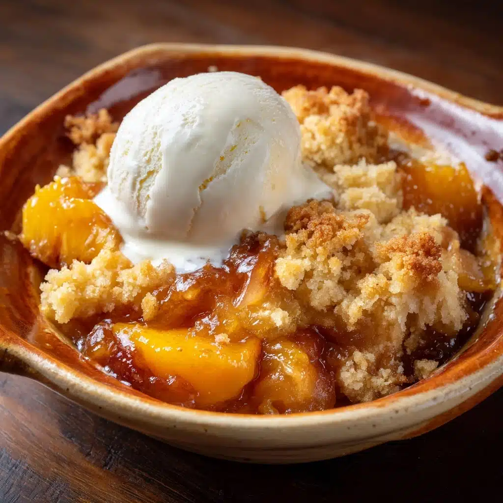 Peach Cobbler with Vanilla Ice Cream Recipe - Recipe Image