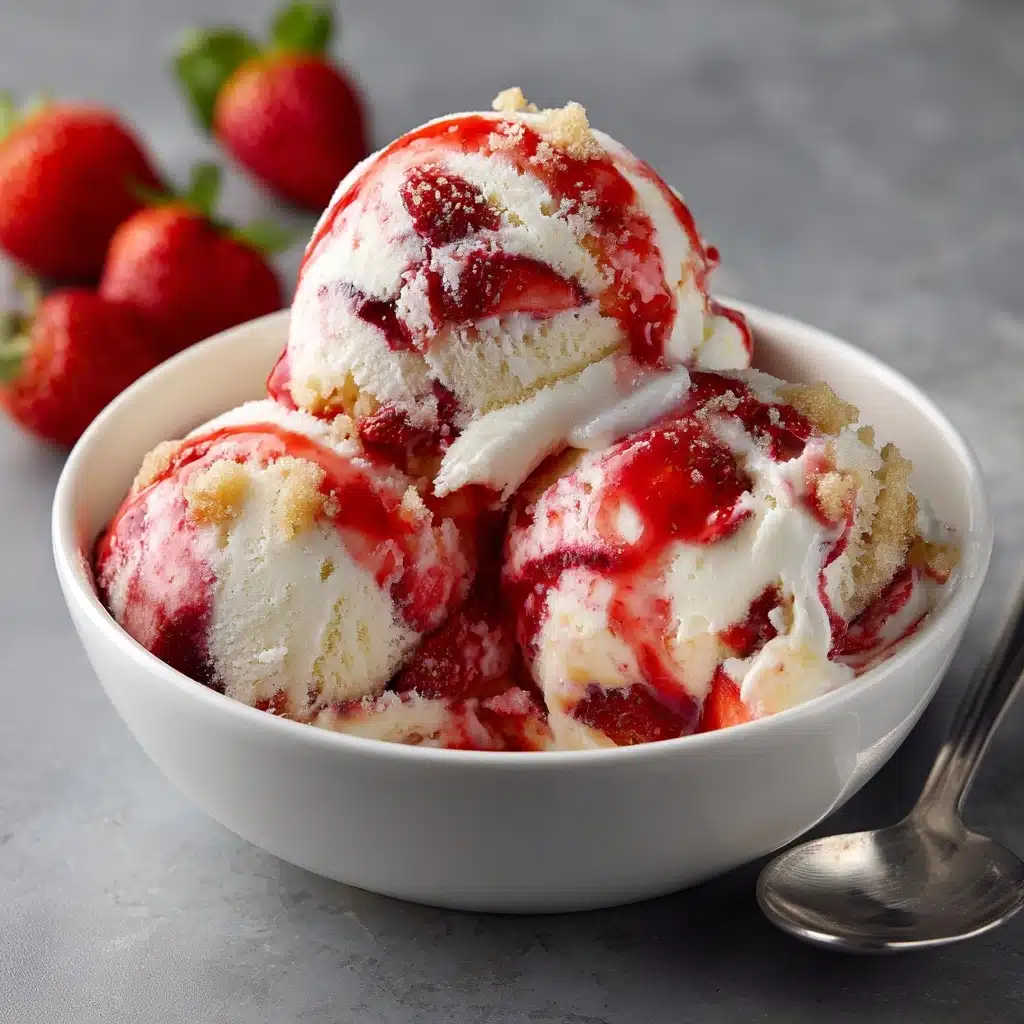 The Best Roasted Strawberry Shortcake Ice Cream Recipe - Recipe Image