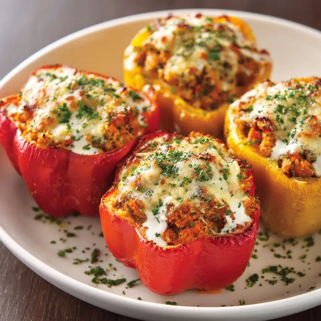 Delicious Buffalo Chicken Stuffed Peppers Recipe - Recipe Image