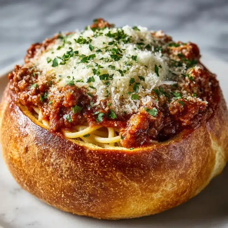 Personal Spaghetti Bread Bowls Recipe