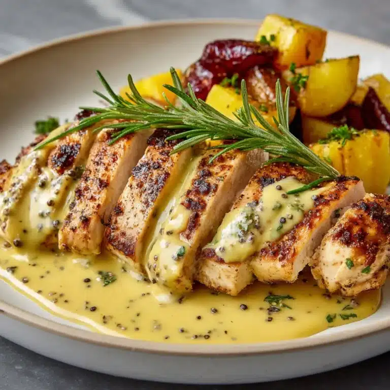 Chicken with Creamy Mustard Asiago Sauce Recipe