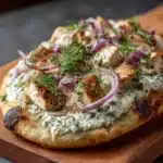 Tzatziki Chicken Naan Pizza Recipe