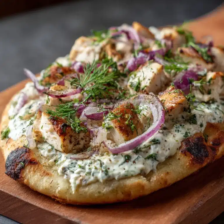 Tzatziki Chicken Naan Pizza Recipe