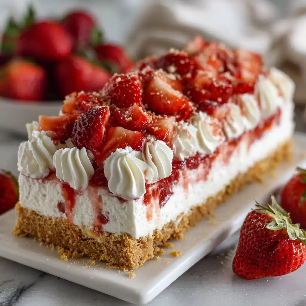 No Bake Strawberry Cream Cheese Icebox Cake Recipe - Recipe Image