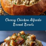 Chicken Alfredo Garlic Bread Bowls Recipe