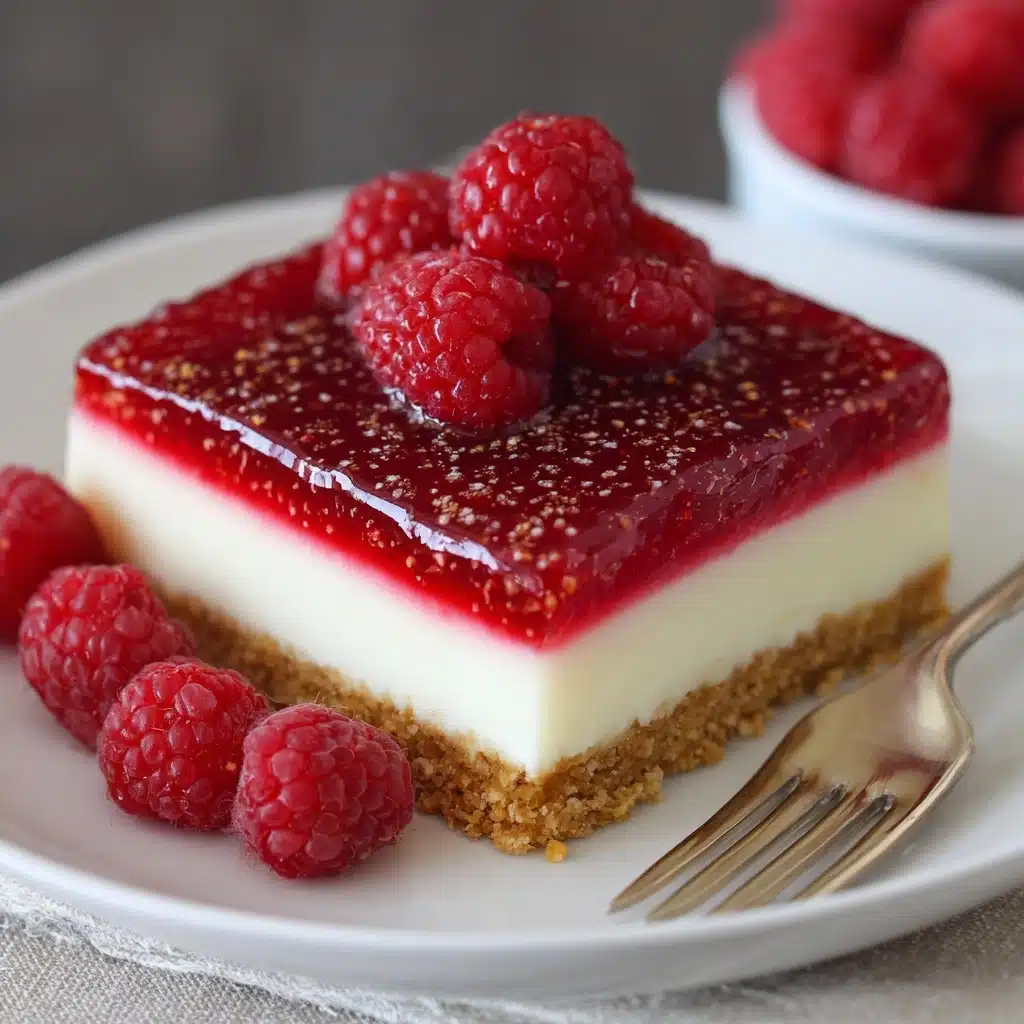 No-Bake Raspberry Cheesecake Bars Recipe - Recipe Image