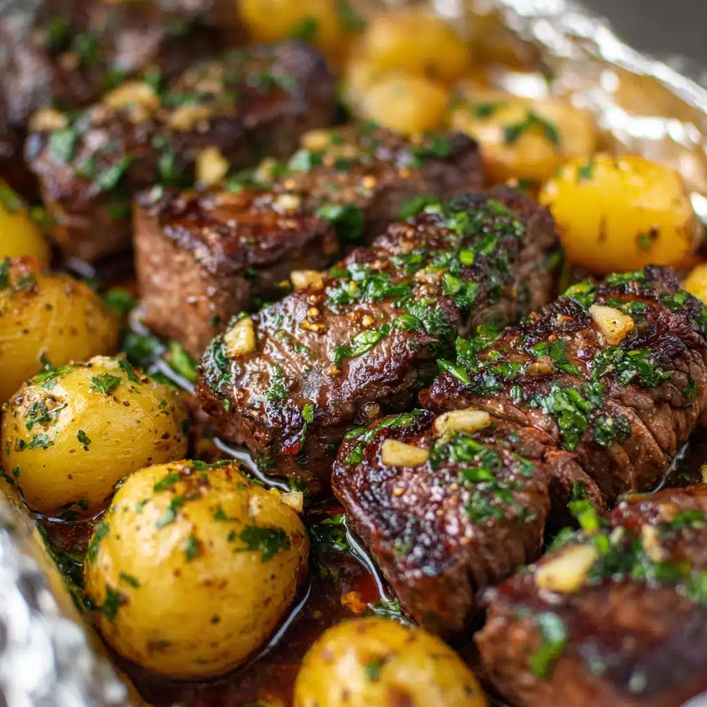 Garlic Steak & Potato Foil Packets Recipe - Recipe Image