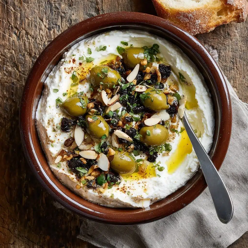 Ricotta with Crushed Olives, Almonds & Lemon Recipe - Recipe Image