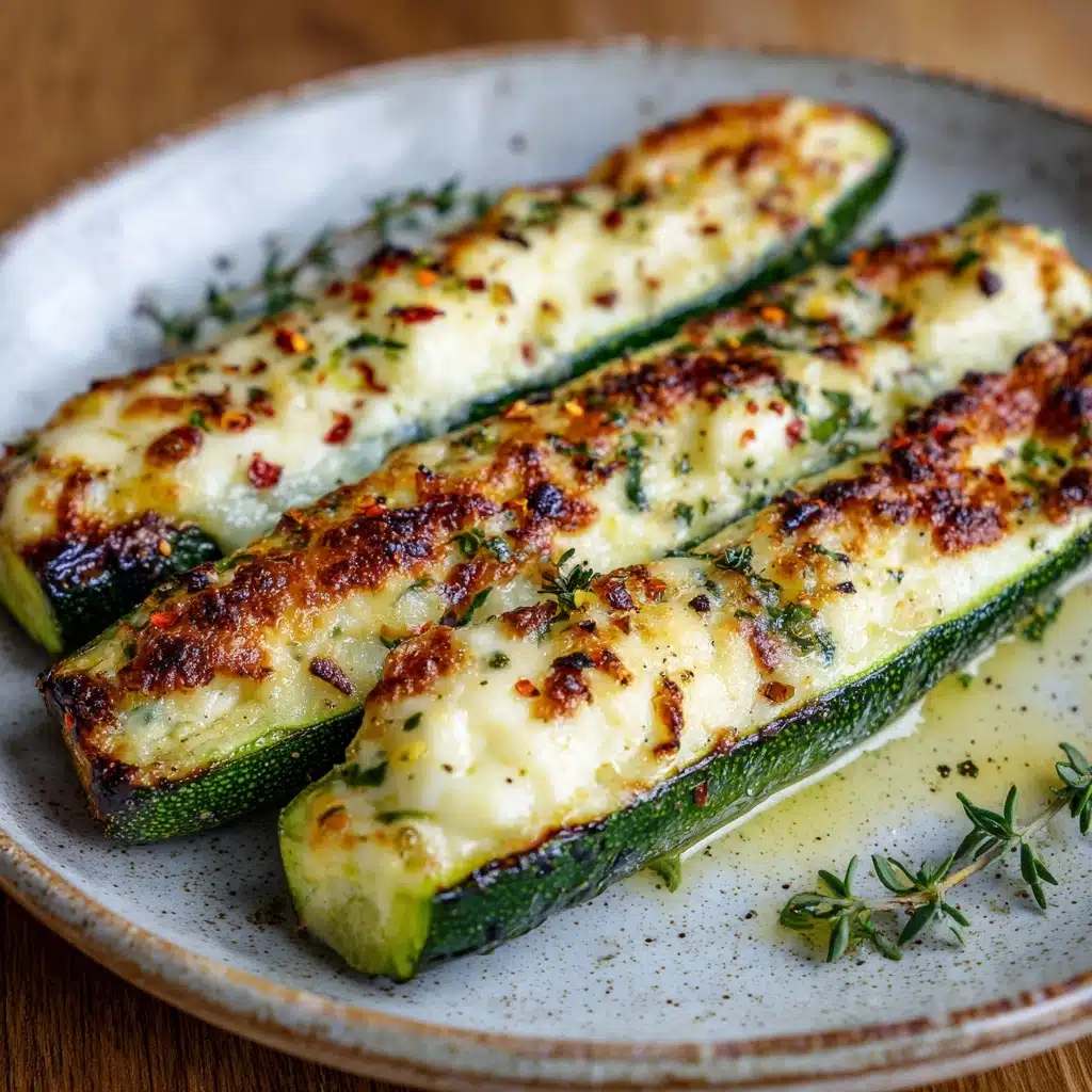 Cheesy Garlic Zucchini Steaks Recipe - Recipe Image
