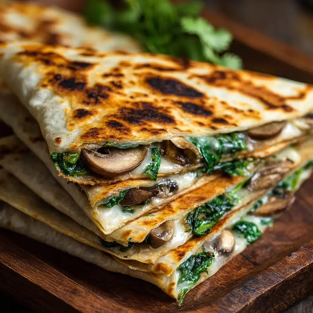 Baked Spinach Mushroom Quesadillas Recipe - Recipe Image