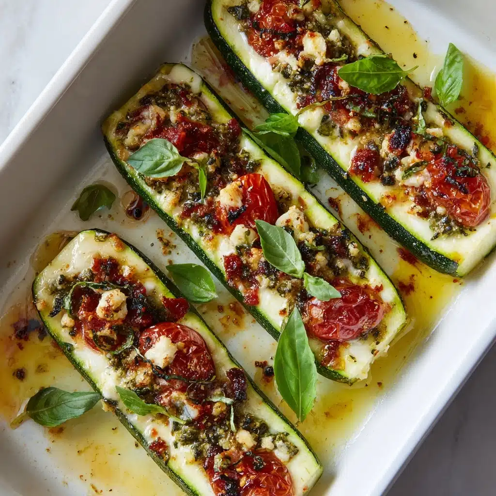 Caprese Stuffed Zucchini Boats Recipe - Recipe Image