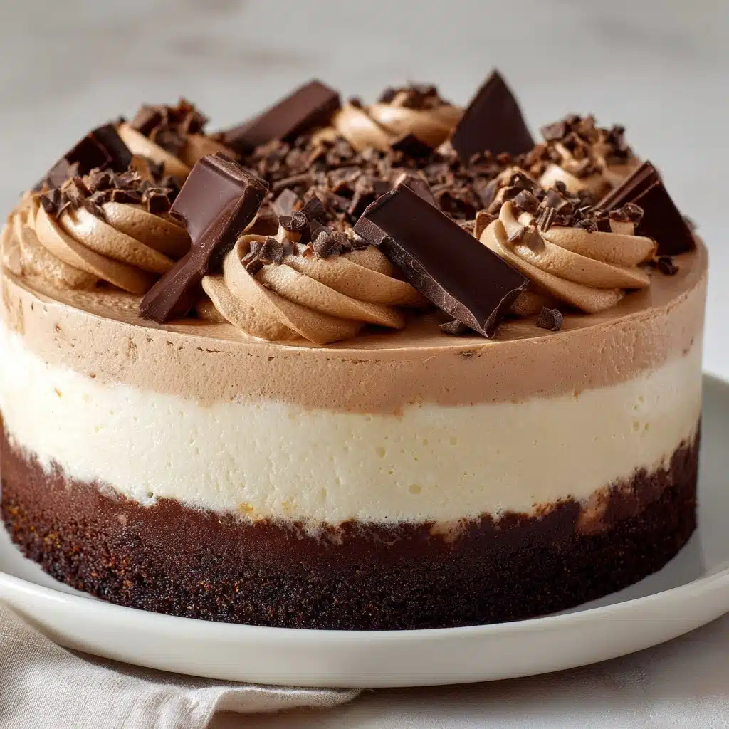 Tuxedo Cake – Triple Chocolate Mousse Cake Recipe - Recipe Image
