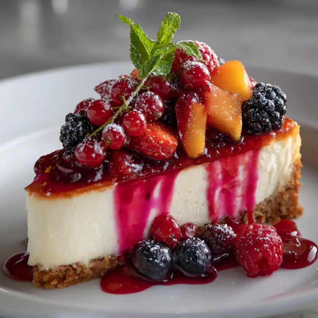 Summer Berry and Peach Cheesecake Recipe - Recipe Image