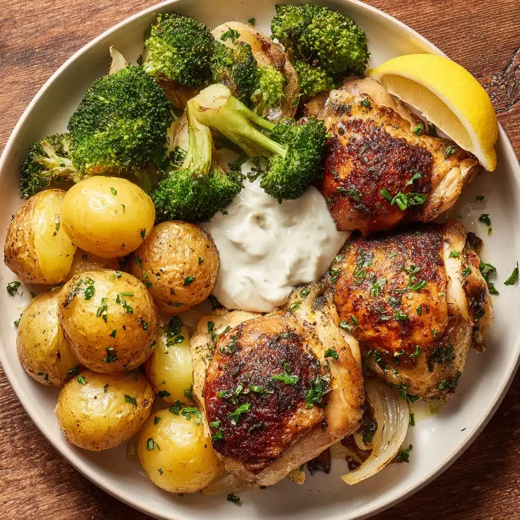 Lemon Garlic Chicken with Parmesan Herb Sauce Recipe - Recipe Image