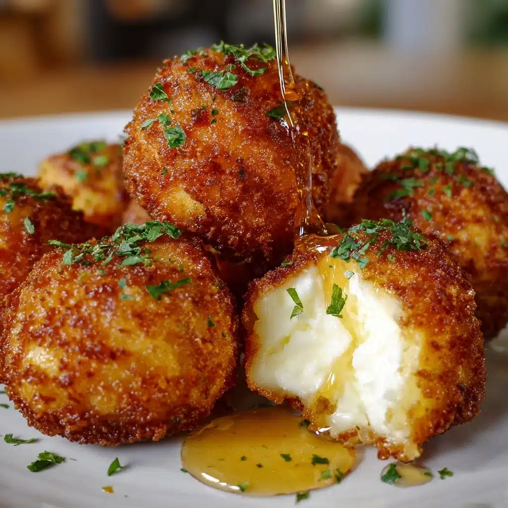 Smoked Gouda Fritters with Balsamic Honey Mustard Dipping Sauce Recipe - Recipe Image