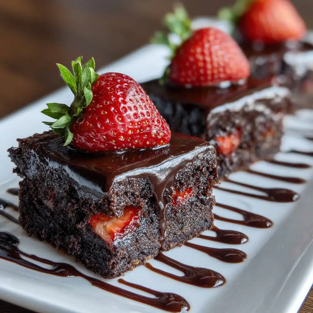 Chocolate Covered Strawberry Brownies Recipe - Recipe Image