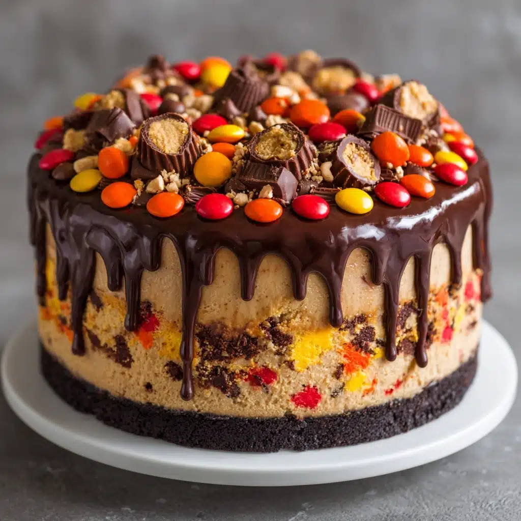 Chocolate Peanut Butter Candy Cheesecake Recipe - Recipe Image