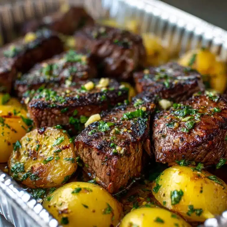 Garlic Steak & Potato Foil Packets Recipe