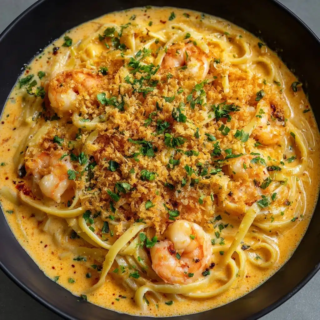 Mouthwatering Creamy Chilli Garlic Prawn Pasta Recipe - Recipe Image