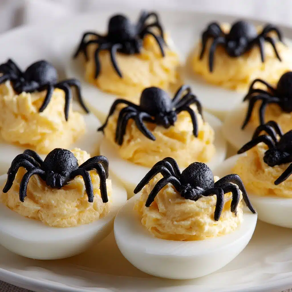 Spooky Spider Deviled Eggs Recipe - Recipe Image