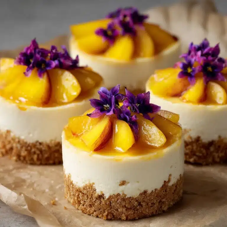 Peaches and Hay Mini Cheesecakes with Honey Recipe