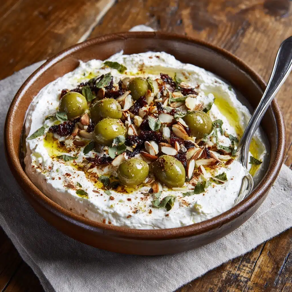 Ricotta with Crushed Olives, Almonds & Lemon Recipe - Recipe Image
