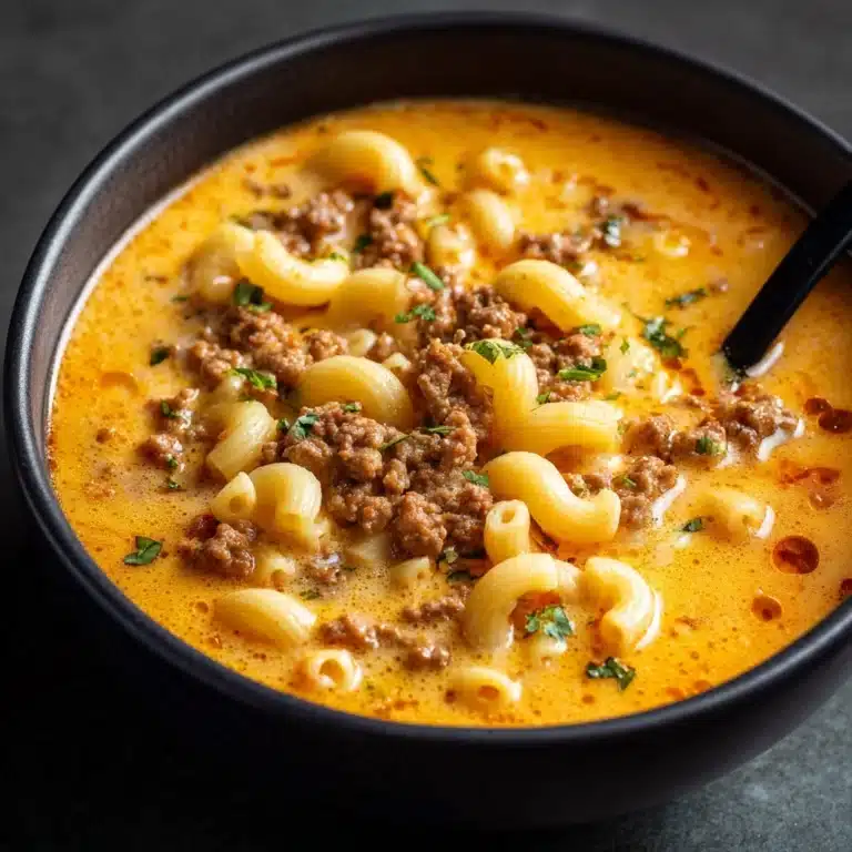 One-Pot Macaroni Cheeseburger Soup Recipe