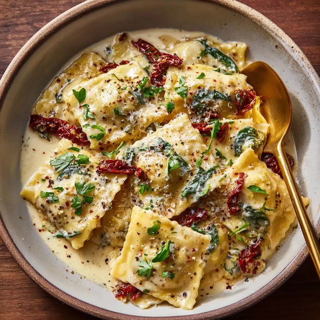 Creamy Tuscan Ravioli Recipe - Recipe Image