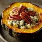 Maple Blue Cheese Pecan Roasted Acorn Squash Recipe