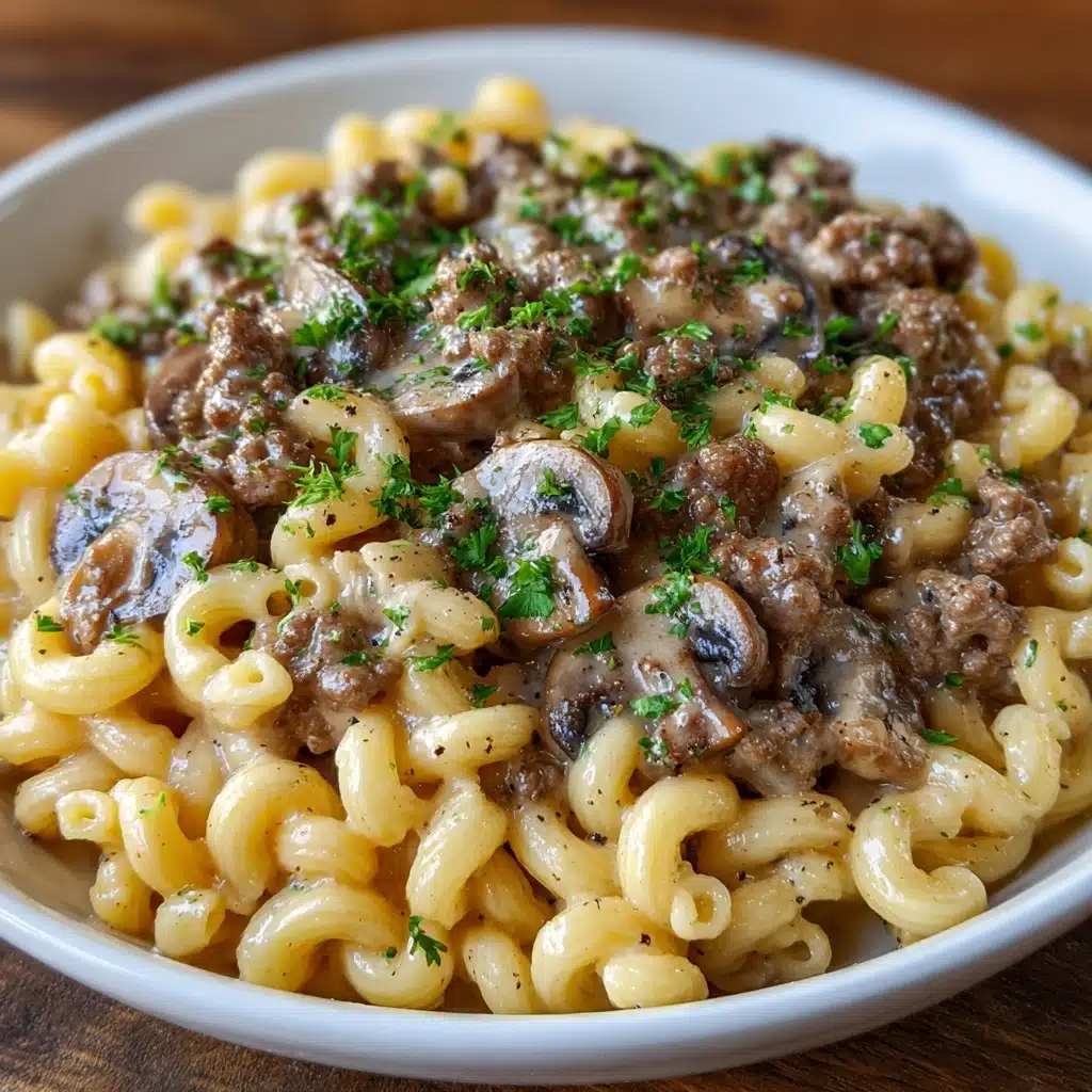 Creamy Beef and Mushroom Macaroni Recipe - Recipe Image