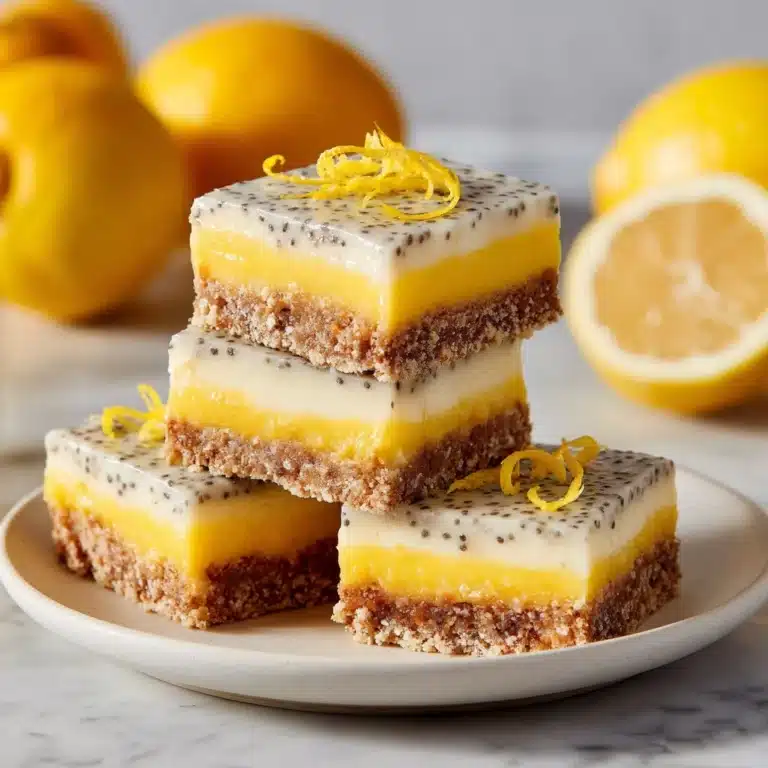 Low Sugar Lemon Poppy Seed Greek Yogurt Bars Recipe