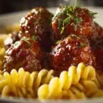Sweet and Tangy BBQ Meatball Pasta Recipe