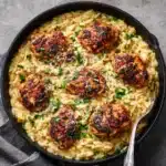 One-Pan Creamy Parmesan Chicken & Rice Recipe