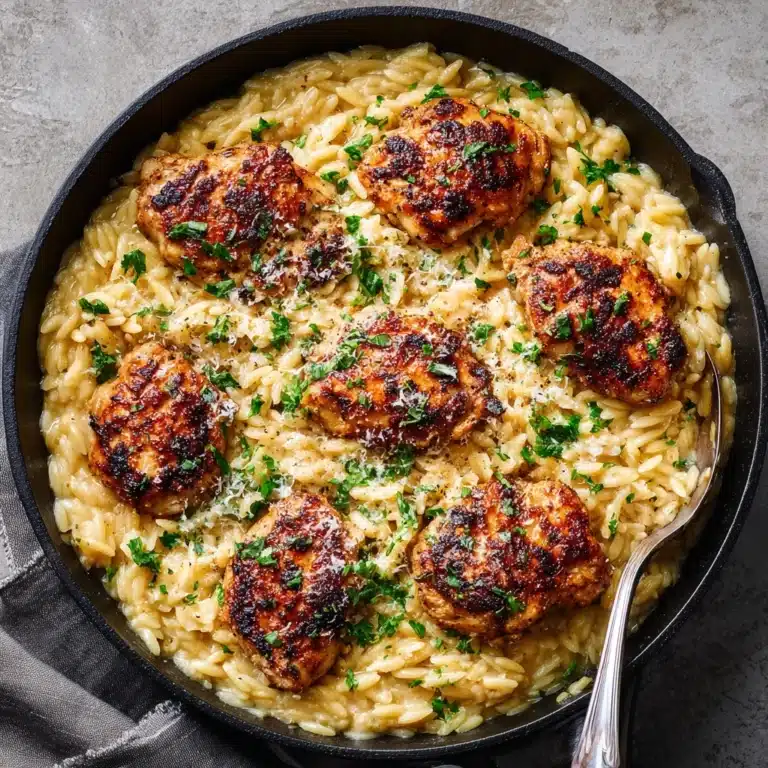 One-Pan Creamy Parmesan Chicken & Rice Recipe