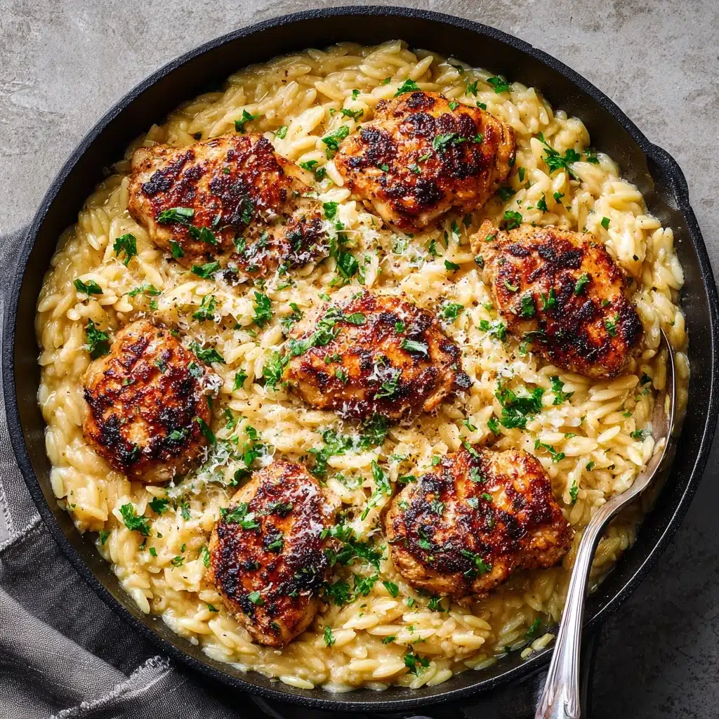 One-Pan Creamy Parmesan Chicken & Rice Recipe - Recipe Image