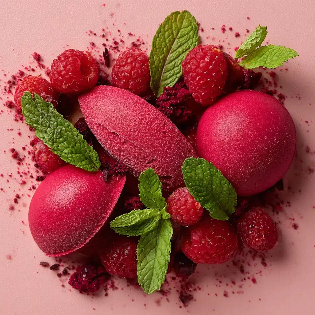 Raspberry Sorbet with Fresh Mint Recipe - Recipe Image