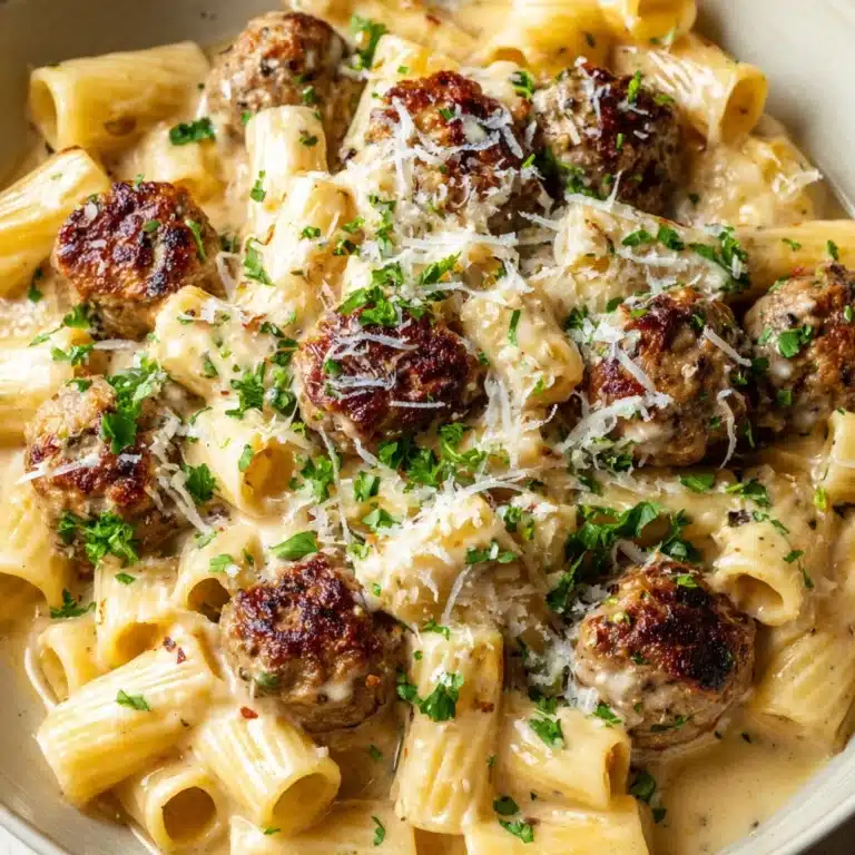 Garlic Sausage Alfredo Rigatoni Recipe