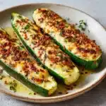 Cheesy Garlic Zucchini Steaks Recipe
