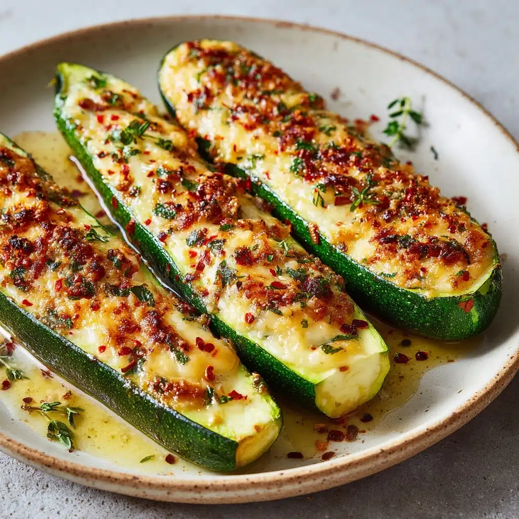 Cheesy Garlic Zucchini Steaks Recipe