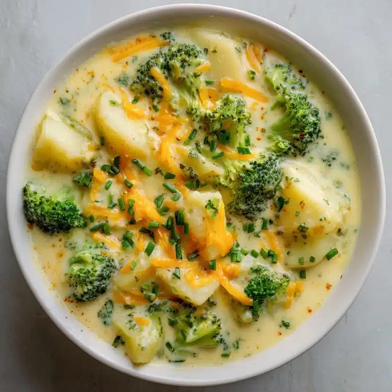 Crockpot Potato Broccoli Cheddar Soup Recipe