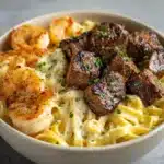 Cajun Shrimp and Steak Alfredo Pasta Recipe