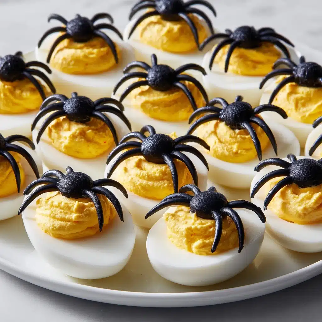 Spooky Spider Deviled Eggs Recipe - Recipe Image
