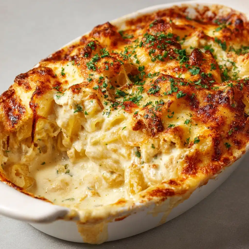 Baked Chicken Alfredo Rotini Casserole Recipe