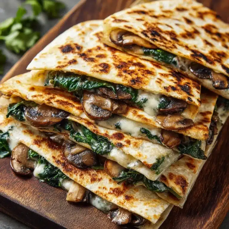 Baked Spinach Mushroom Quesadillas Recipe