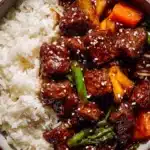 High Protein Beijing Beef Rice Bowls Recipe