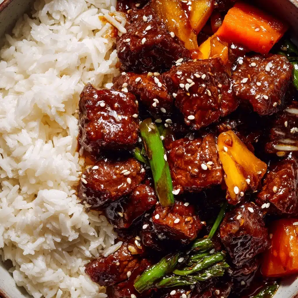 High Protein Beijing Beef Rice Bowls Recipe - Recipe Image