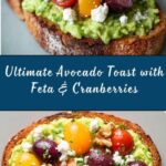 Avocado Toast with Feta Cheese, Cherry Tomatoes, Cranberries, and Walnuts Recipe